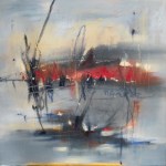 Bare Winter 24" x 24" Abstract Oil Painting by Cynthia Ligeros