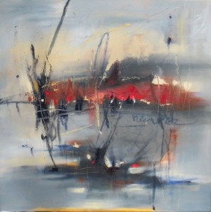 Bare Winter 24" x 24" Abstract Oil Painting by Cynthia Ligeros