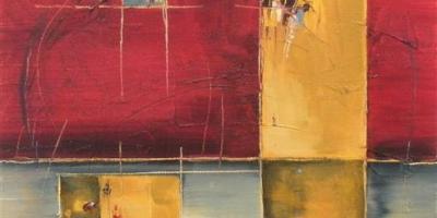 Convergence 12" x 12" Abstract Oil Painting by Cynthia Ligeros