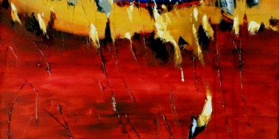 Embers 20″ x 20″ Abstract Oil Painting by Cynthia Ligeros