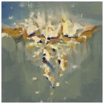 Falling In 35" x 35" Abstract Oil Painting by Cynthia Ligeros Falling In 35" x 35" Abstract Oil Painting by Cynthia Ligeros