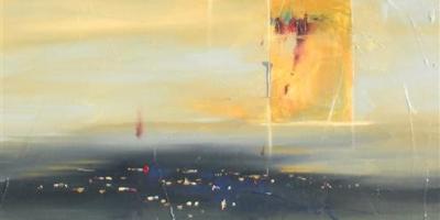 Farewell 20" x 20" Abstract Oil Painting by Cynthia Ligeros