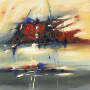 i carry your heart 24" x 24" Abstract Oil Painting by Cynthia Ligeros