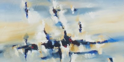 Infinite Allure 20" x 20" Abstract Oil Painting by Cynthia Ligeros