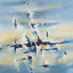 Infinite Allure 20" x 20" Abstract Oil Painting by Cynthia Ligeros