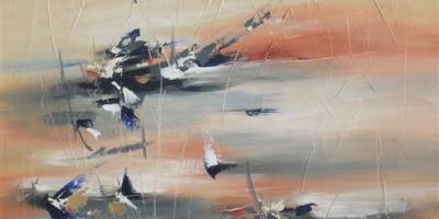 Intemperance 20" x 20" Abstract Oil Painting by Cynthia Ligeros