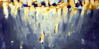 Long Night's Moon 36" x 36" Abstract Oil Painting by Cynthia Ligeros