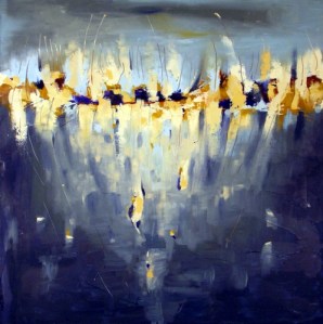 Long Night's Moon 36" x 36" Abstract Oil Painting by Cynthia Ligeros