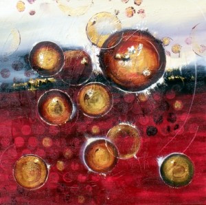 Luminous Night 20" x 20" Abstract Oil Painting by Cynthia Ligeros