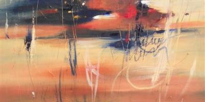 October Dream 20" x 20" Abstract Oil Painting by Cynthia Ligeros