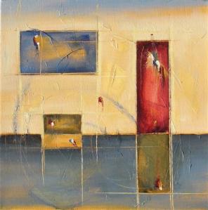 Parallel 12" x 12" Abstract Oil Painting by Cynthia Ligeros