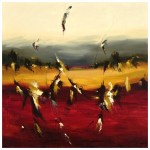 Past Horizons 32" x 32" Abstract Oil Painting by Cynthia Ligeros