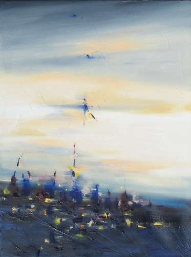 Quickening 18" x 24" Abstract Oil Painting by Cynthia Ligeros