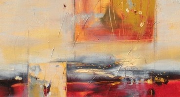 Segmentation 18" x 24" Abstract Oil Painting by Cynthia Ligeros