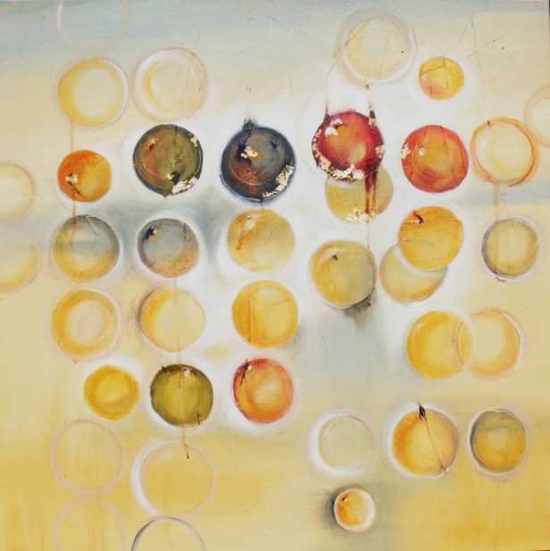 September Skies 30" x 30" Abstract Oil Painting by Cynthia Ligeros