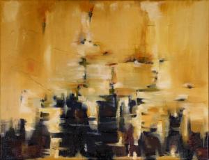 Sierra Fades 14" x 18" Abstract Oil Painting by Cynthia Ligeros