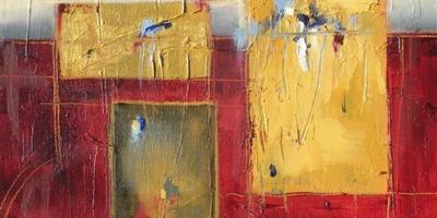 Spectrum 10" x 10" Abstract Oil Painting by Cynthia Ligeros