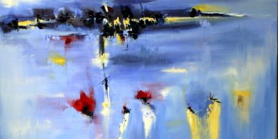 Storm Moon 24" x 30" Abstract Oil Painting by Cynthia Ligeros