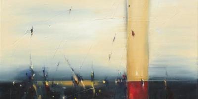 Synchronous 24" x 24" Abstract Oil Painting by Cynthia Ligeros