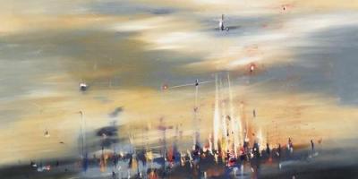 Tempest 36" x 36" Abstract Oil Painting by Cynthia Ligeros