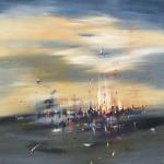 Tempest 36" x 36" Abstract Oil Painting by Cynthia Ligeros