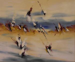 Wind Whispers 20" x 24" Abstract Oil Painting by Cynthia Ligeros