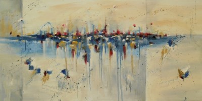 Charade of Desire 24″ x 48″ Abstract Oil Painting
