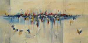 Charade of Desire 24″ x 48″ Abstract Oil Painting