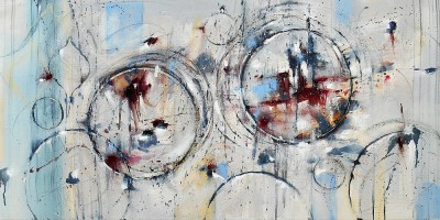 If I Could Go Far Away 24x48 Abstract Oil Painting